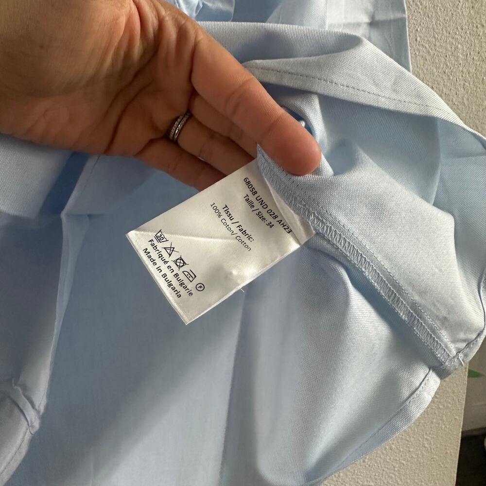 longchamp blue Embroidered Blouse Size 34 NEW - Picture 8 of 10